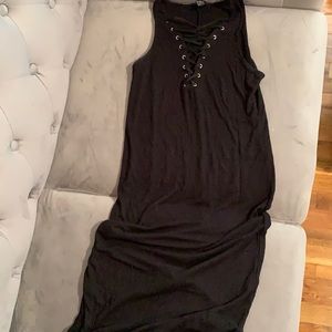 Black drawstring dress